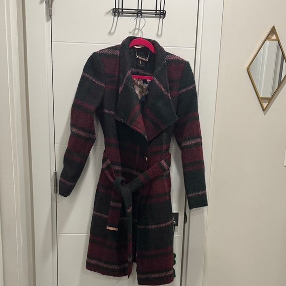 Ted Baker Fredye plaid Belted coat - Picture 3 of 12